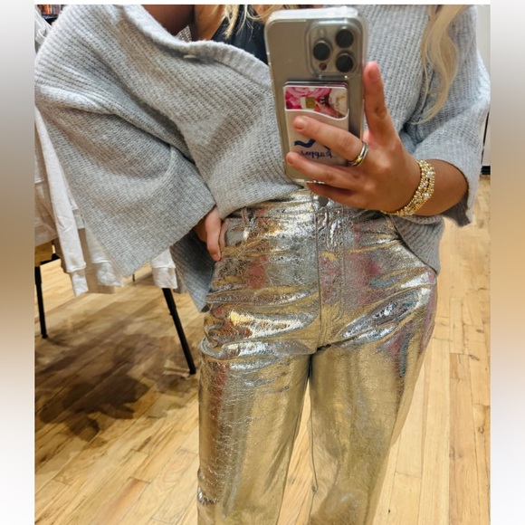 Alice + Olivia by Stacey Bendet Mirror Leather Leggings, NWT, size 2 - Picture 10 of 10